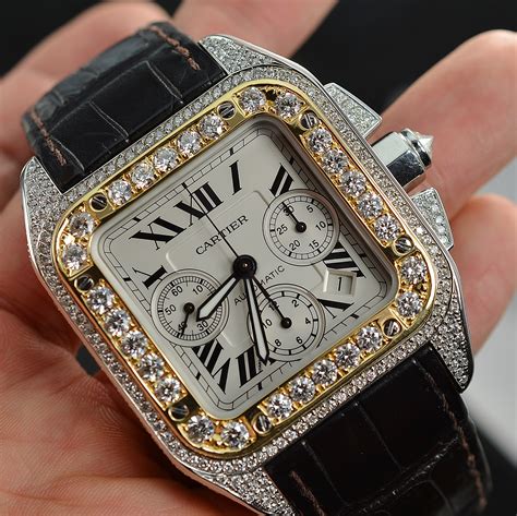 gold men's cartier watch|cartier men's watches with diamond.